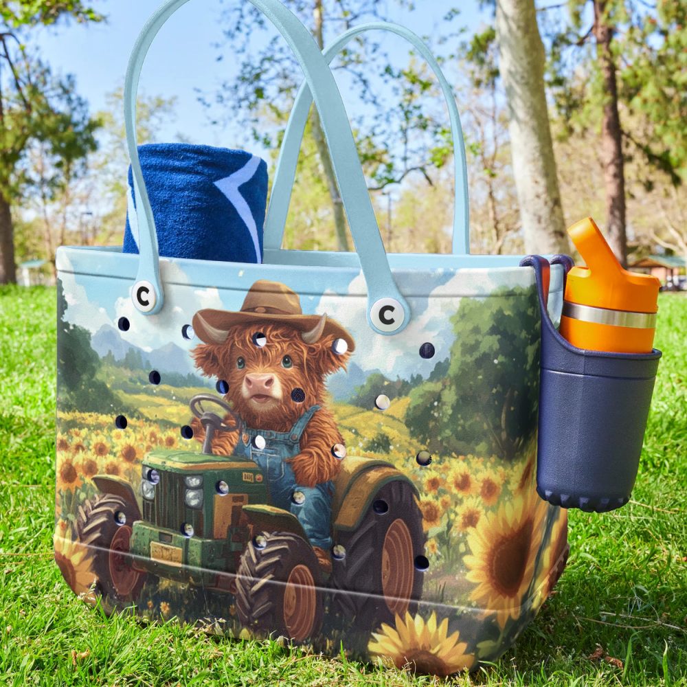 Bucket Tote Bag, Limited Edition Bogg Bag, Beach Bag Farmer Highlander - Image 3
