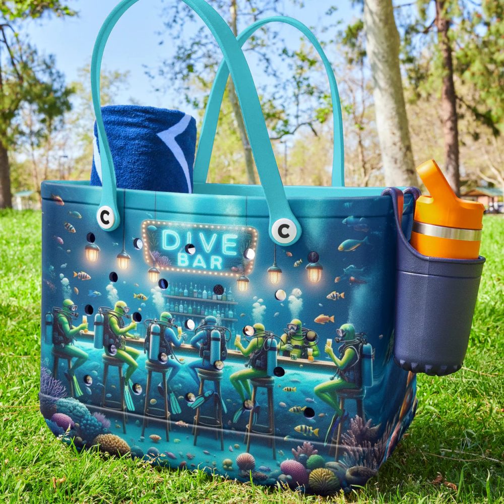 Bucket Tote Bag, Limited Edition Bogg Bag, Beach Bag Dive Bar - Image 2