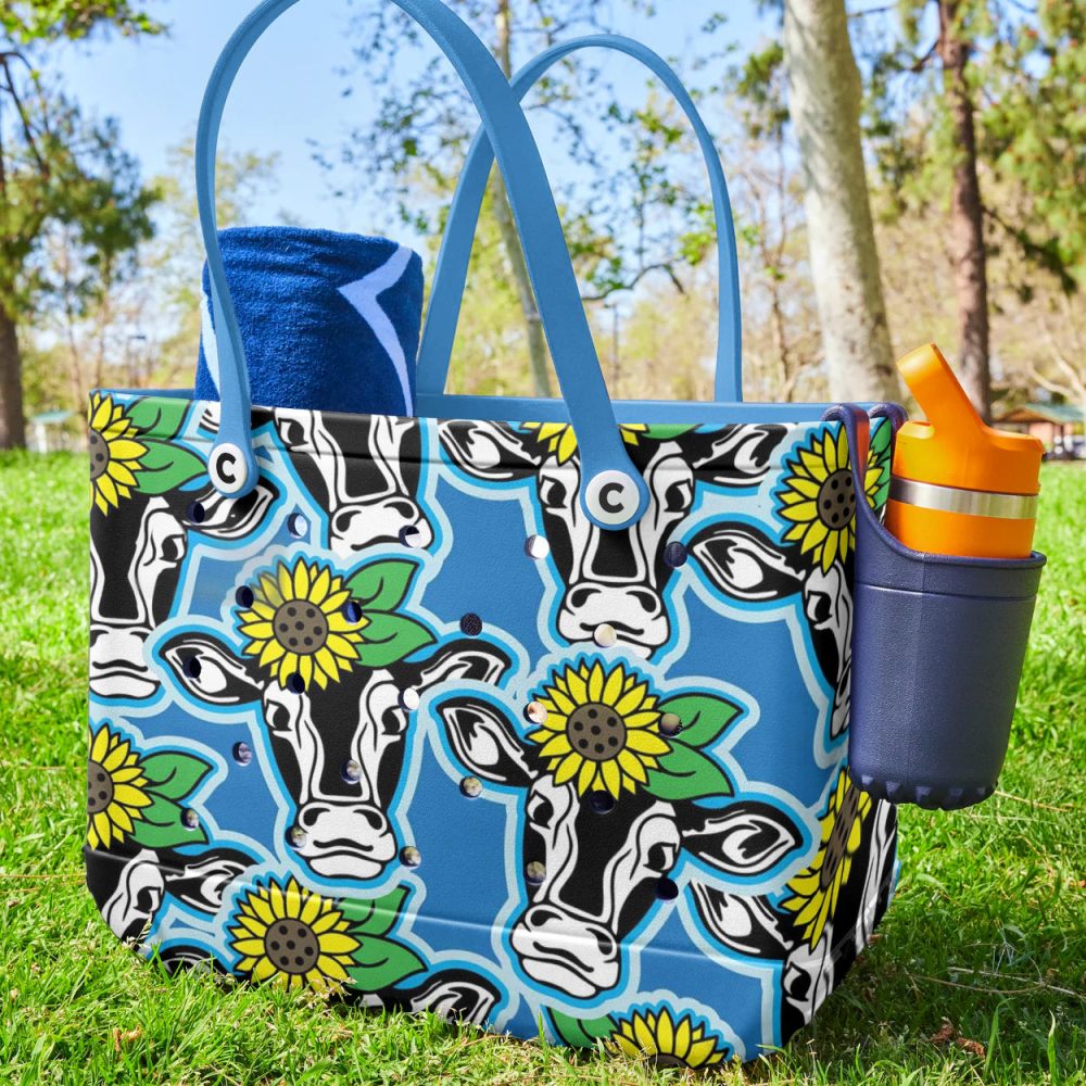 Bucket Tote Bag, Limited Edition Bogg Bag, Beach Bag Udderly Bright - Image 2
