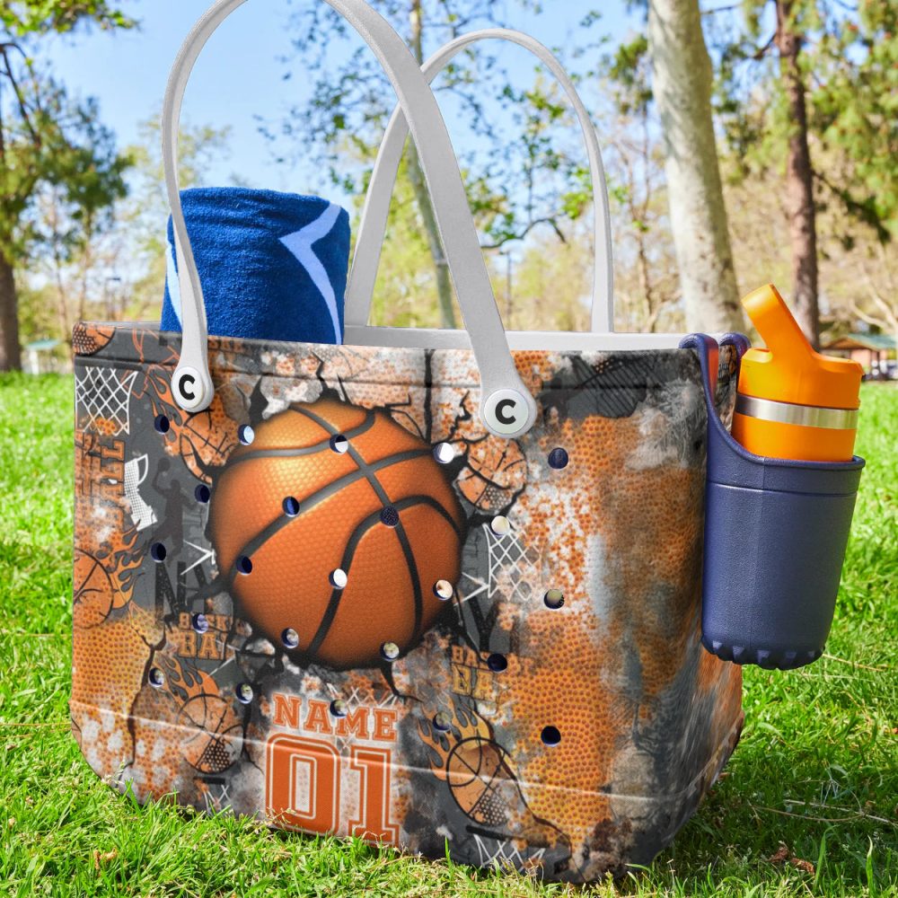 Custom Basketball Tote Bag – Sports Design, Durable, Personalized Gift For Fans - Image 2