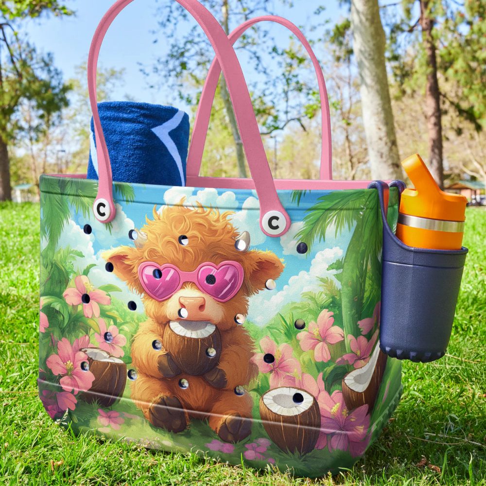 Bucket Tote Bag, Limited Edition Bogg Bag, Beach Bag Coco Moo - Image 3