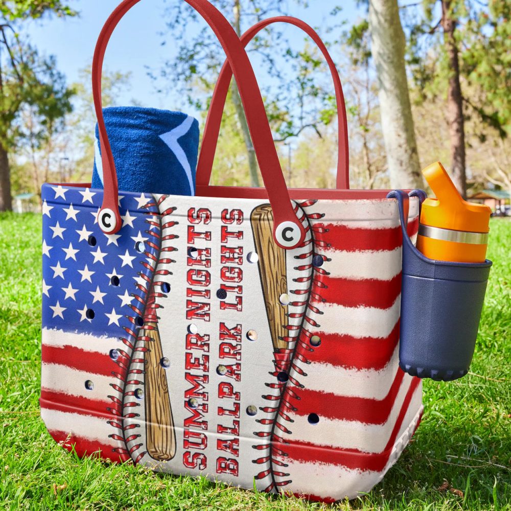 Bucket Tote Bag, Limited Edition Bogg Bag, Beach Bag Summer Nights Dugout - Image 2