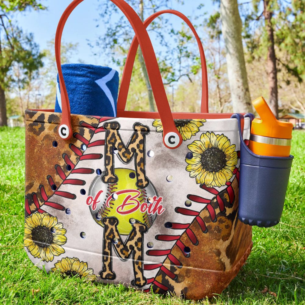 Stylish Sunflower Baseball Mom Tote Bag - Perfect For Sports & Everyday Use - Image 2