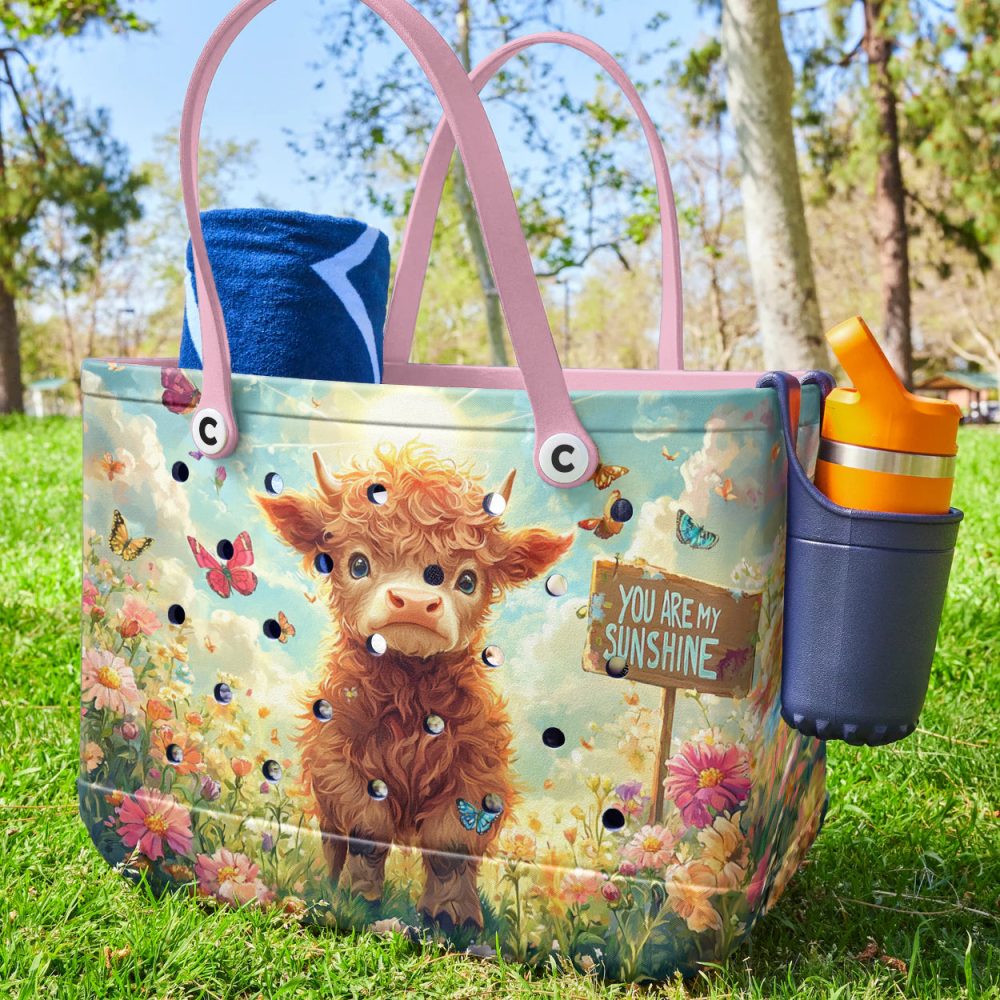 Bucket Tote Bag, Limited Edition Bogg Bag, Beach Bag Moo-Rning Sunshine - Image 2