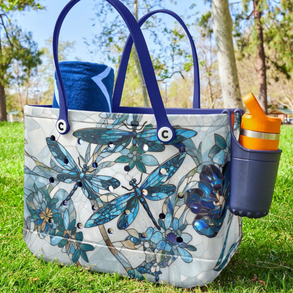 Stylish Blue Dragonfly Tote Bag - Durable, Spacious & Eco-Friendly Shopper - Image 4