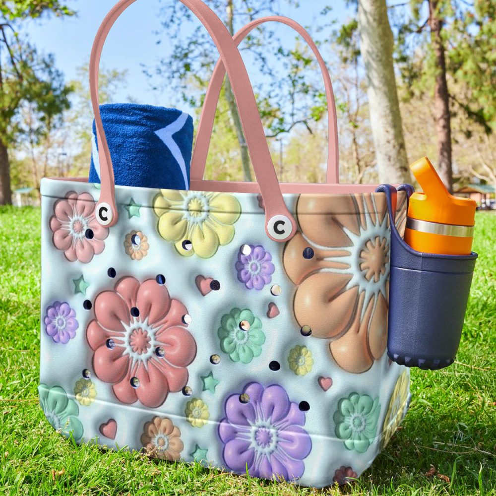 Vibrant Floral Tote Bag - Stylish, Durable & Waterproof For Everyday Use - Image 3
