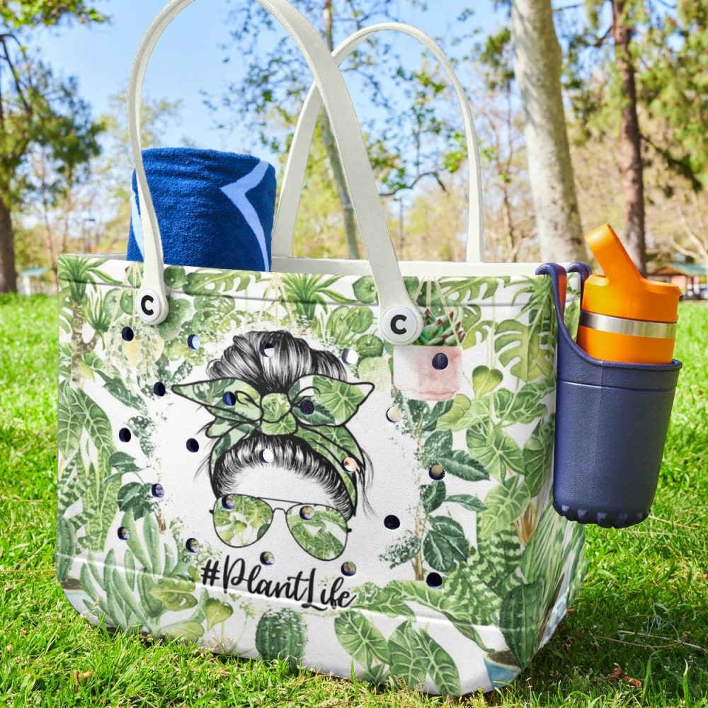 Bucket Tote Bag, Limited Edition Bogg Bag, Beach Bag House Plants - Image 2
