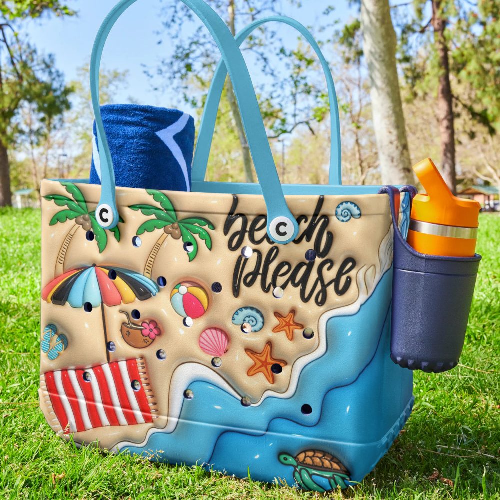 Colorful Beach-Themed Tote Bag - Perfect For Summer Getaways & Poolside Fun! - Image 2