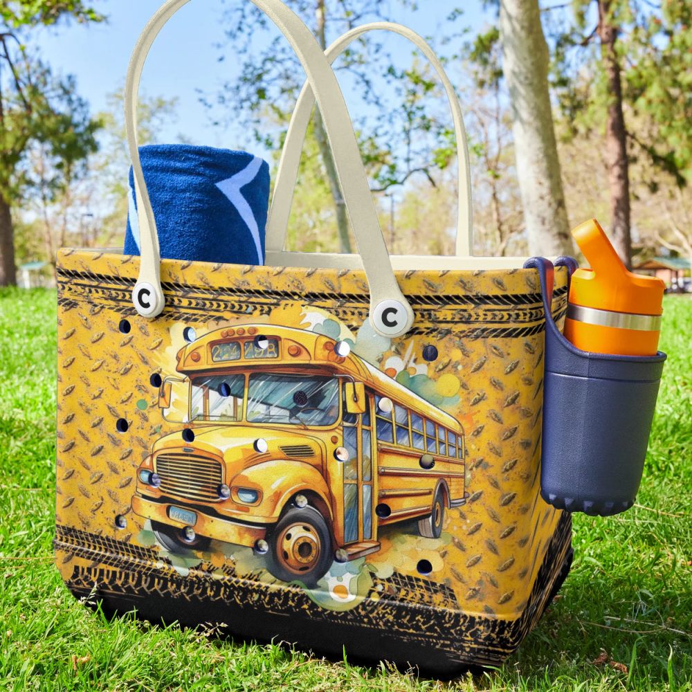 Vibrant School Bus Design Tote Bag – Durable, Stylish & Spacious For Everyday Use - Image 3
