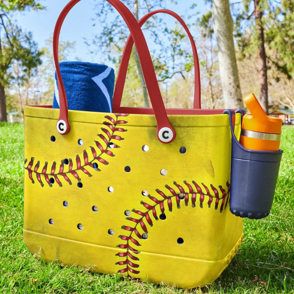 Stylish Softball-Themed Tote Bag - Durable, Spacious & Sporty Design For Everyday Use - Image 3