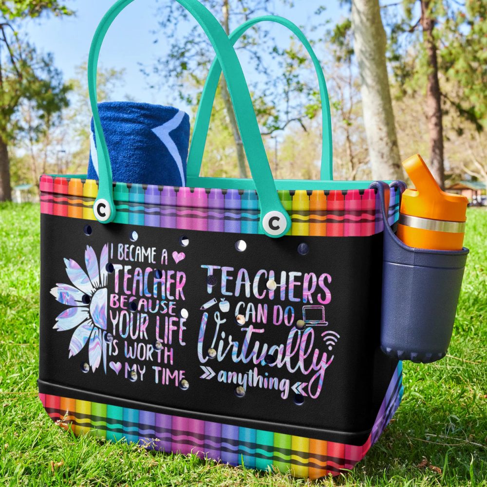 Bucket Tote Bag, Limited Edition Bogg Bag, Beach Bag Digital Classroom - Image 4
