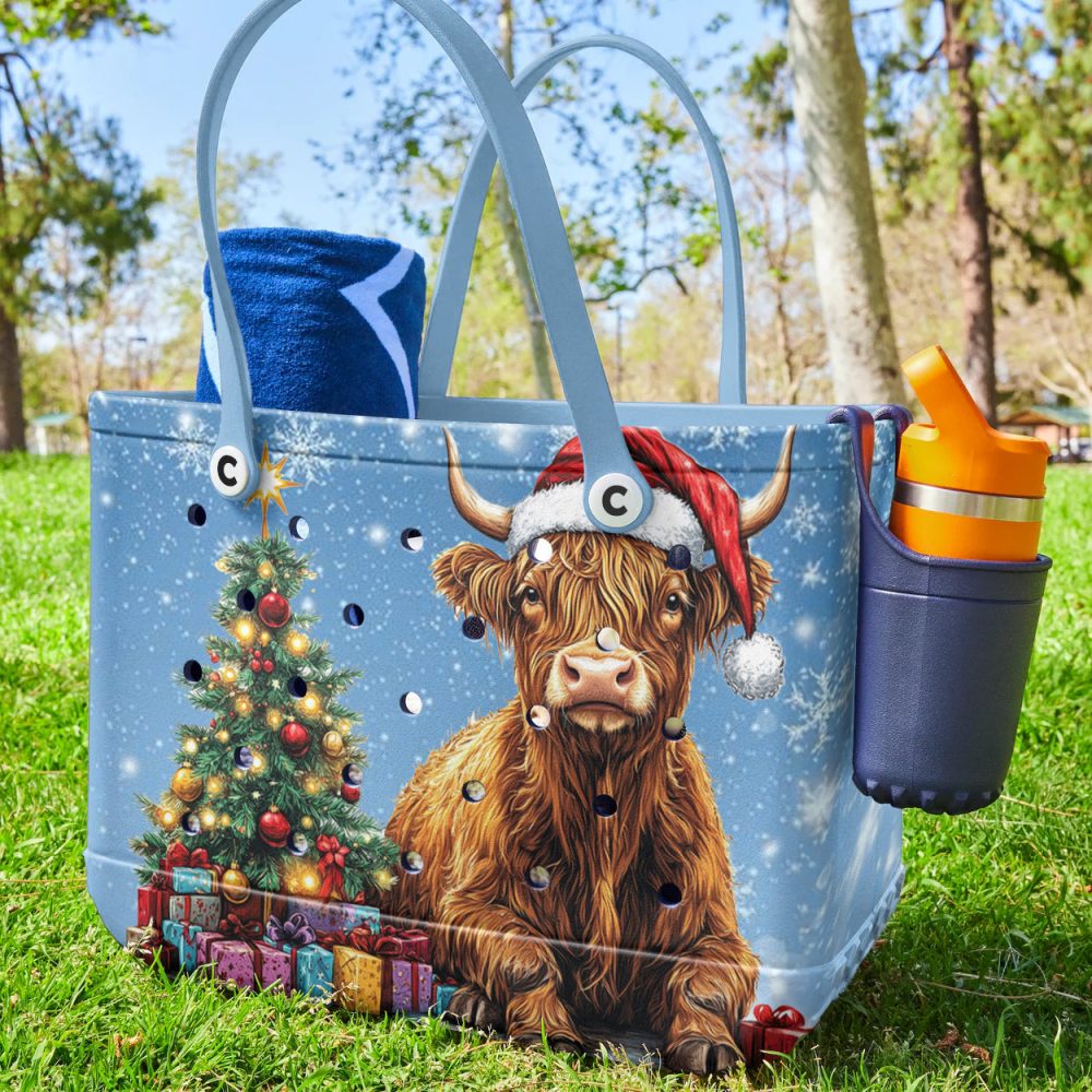 Bucket Tote Bag, Limited Edition Bogg Bag, Beach Bag Jingle Cow - Image 4