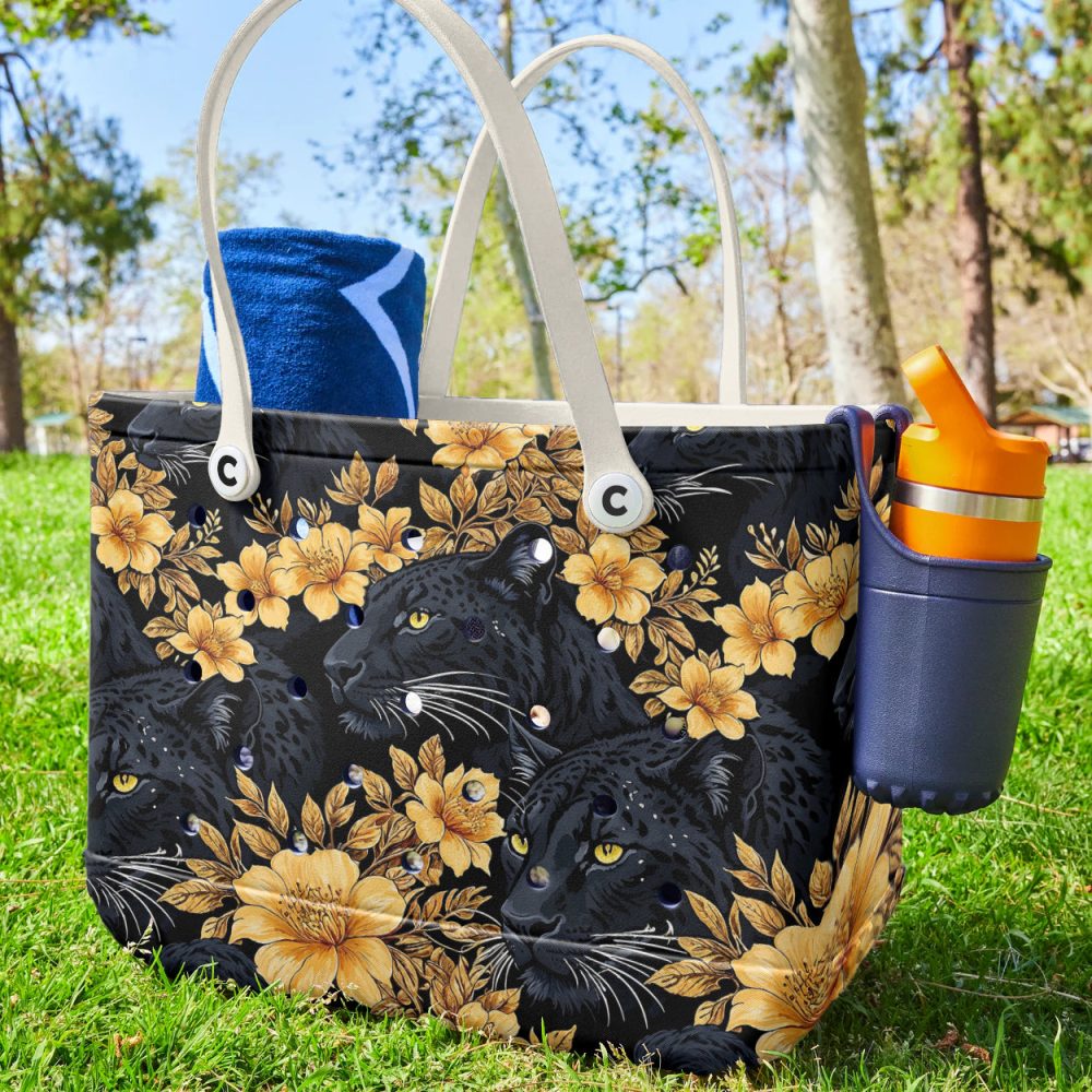 Stylish Leopard & Floral Tote Bag - Chic Large Capacity Designer Handbag For Everyday Use - Image 3