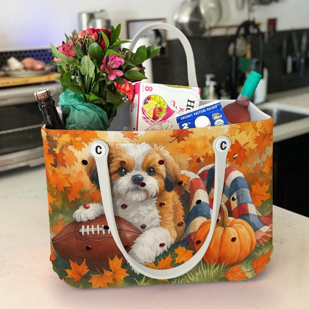 Adorable Fall Dog Tote Bag - Perfect For Autumn Outings & Pet Lovers - Image 5