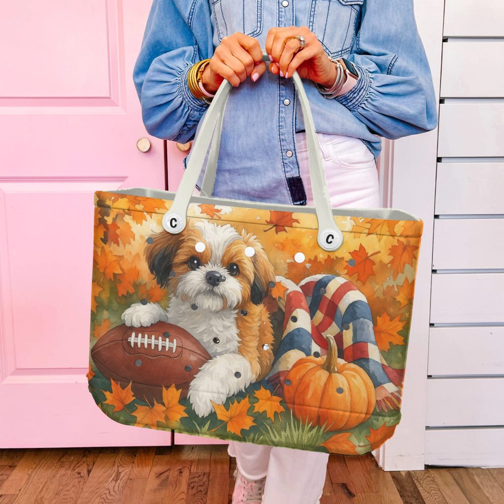 Adorable Fall Dog Tote Bag - Perfect For Autumn Outings & Pet Lovers - Image 2