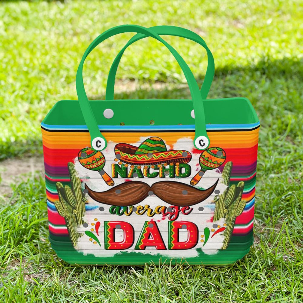 Bucket Tote Bag, Limited Edition Bogg Bag, Beach Bag Nacho Average Dad - Image 3