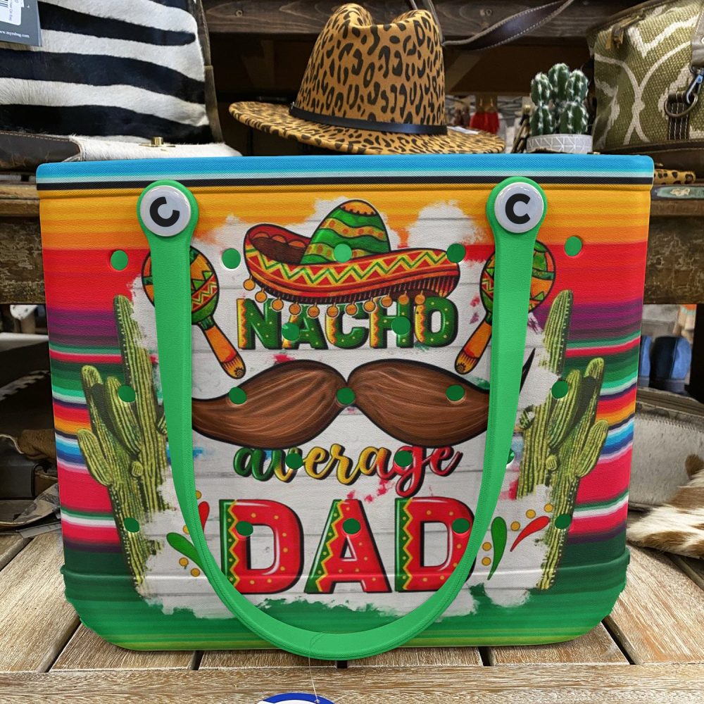 Bucket Tote Bag, Limited Edition Bogg Bag, Beach Bag Nacho Average Dad - Image 5