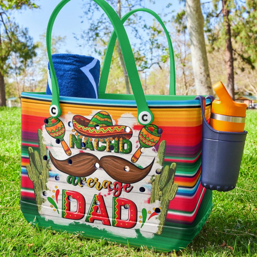Bucket Tote Bag, Limited Edition Bogg Bag, Beach Bag Nacho Average Dad - Image 2