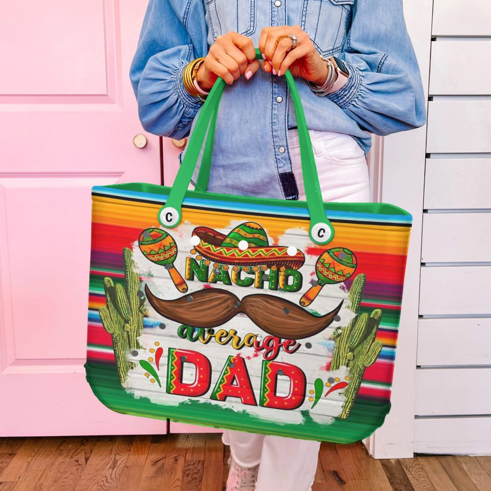 Bucket Tote Bag, Limited Edition Bogg Bag, Beach Bag Nacho Average Dad - Image 4