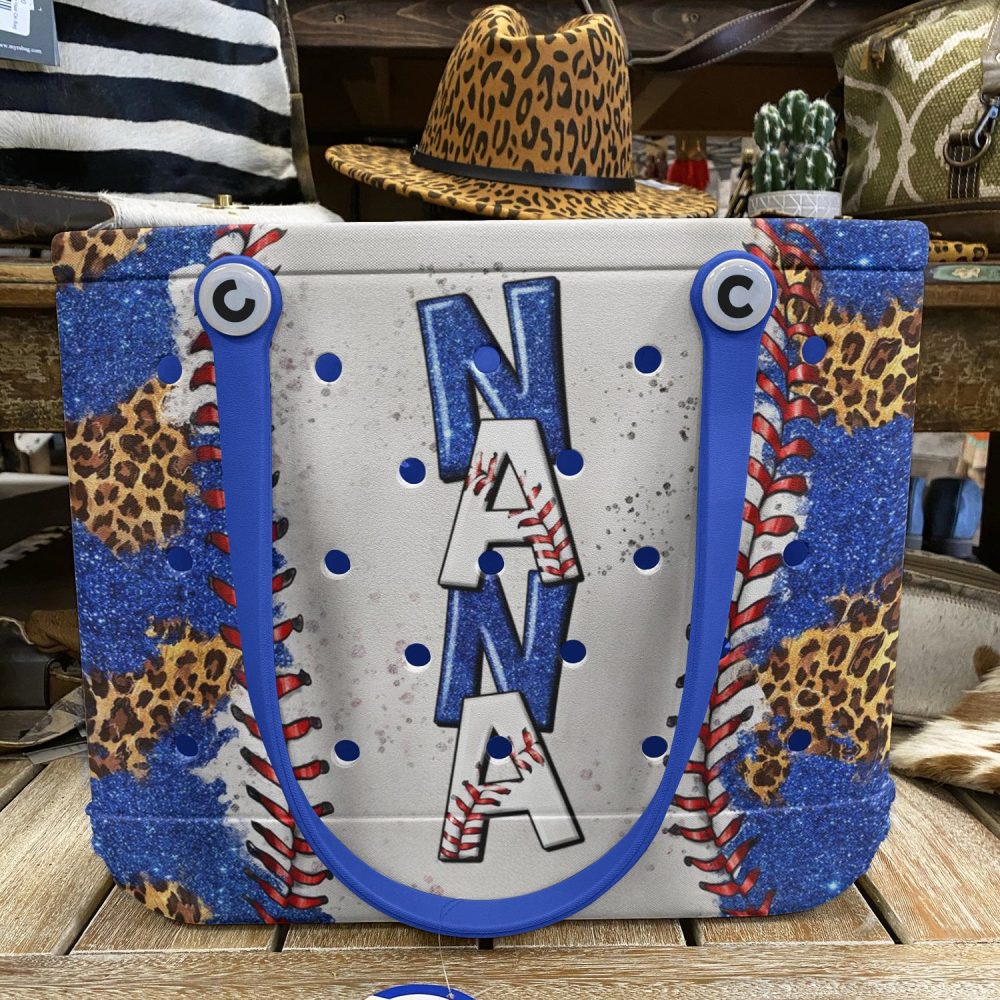 Bucket Tote Bag, Limited Edition Bogg Bag, Beach Bag Nana'S Baseball Love - Image 6
