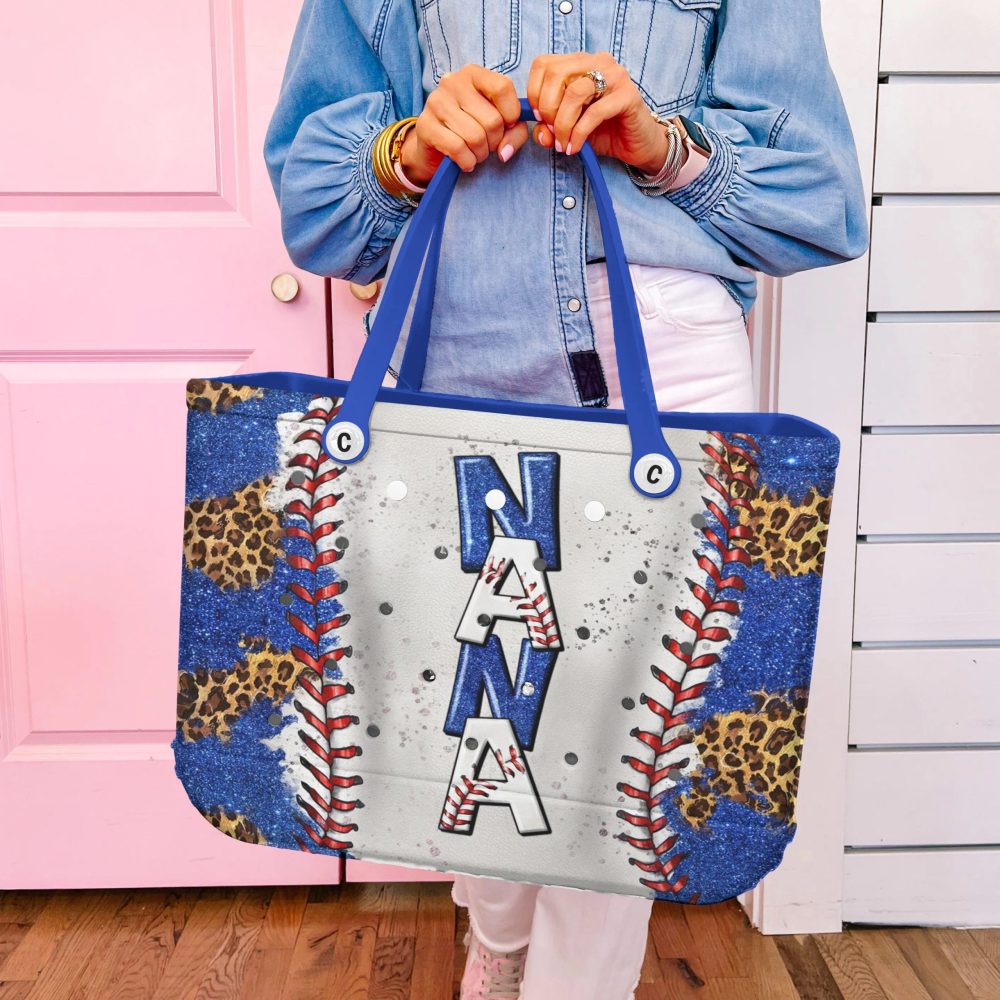 Bucket Tote Bag, Limited Edition Bogg Bag, Beach Bag Nana'S Baseball Love - Image 5