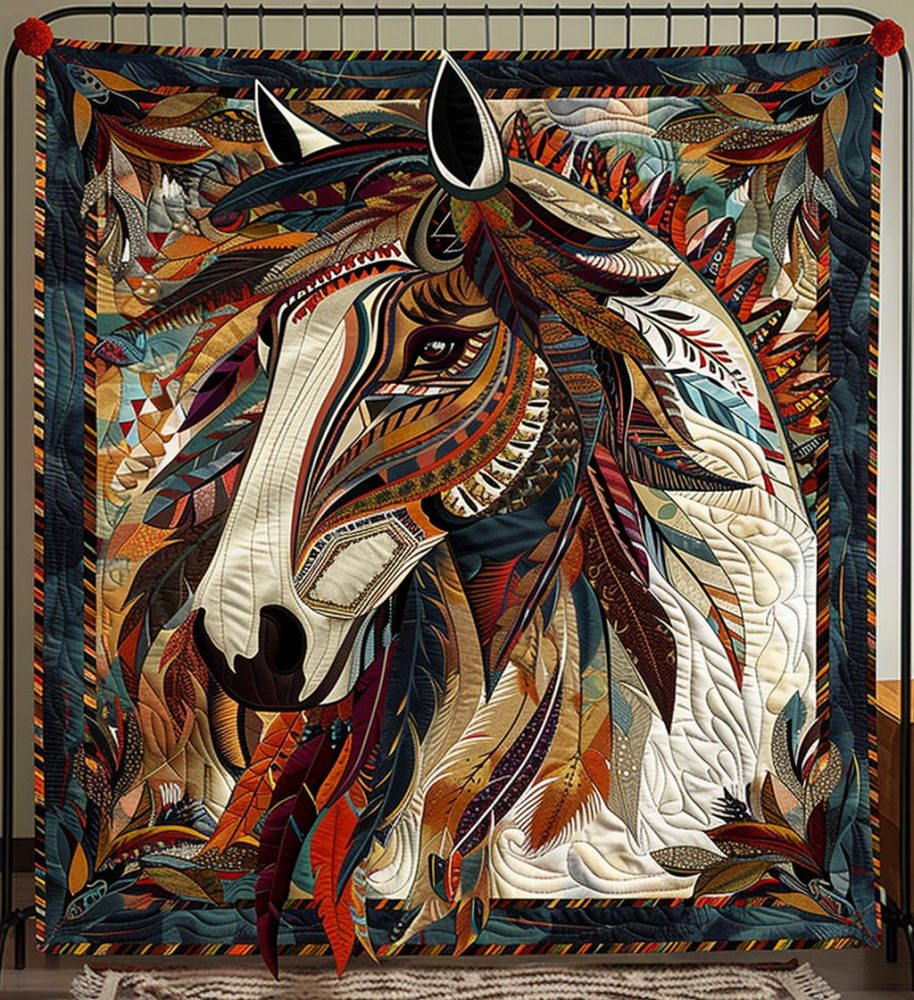 Mustang Mystique Quilted Blanket