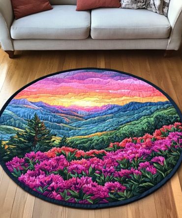 Nature Beauty Quilted Round Mat