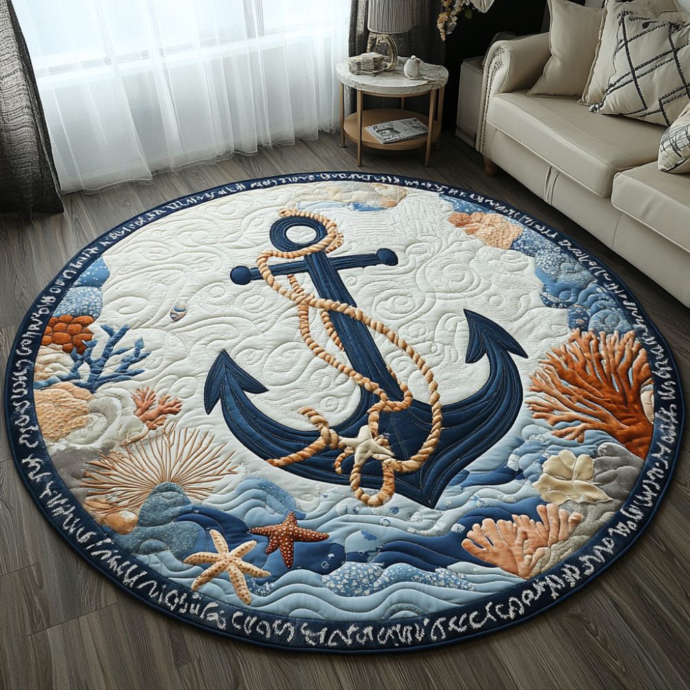 Nautical Bliss Quilted Round Mat