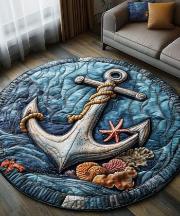 Nautical Escape Quilted Round Mat
