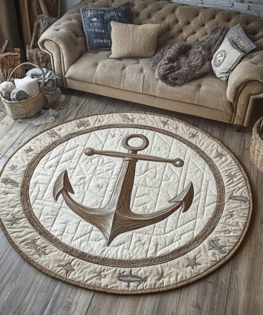 Nautical Haven Quilted Round Mat