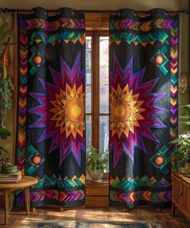 Navajo Sunrise Starburst Quilted Curtains