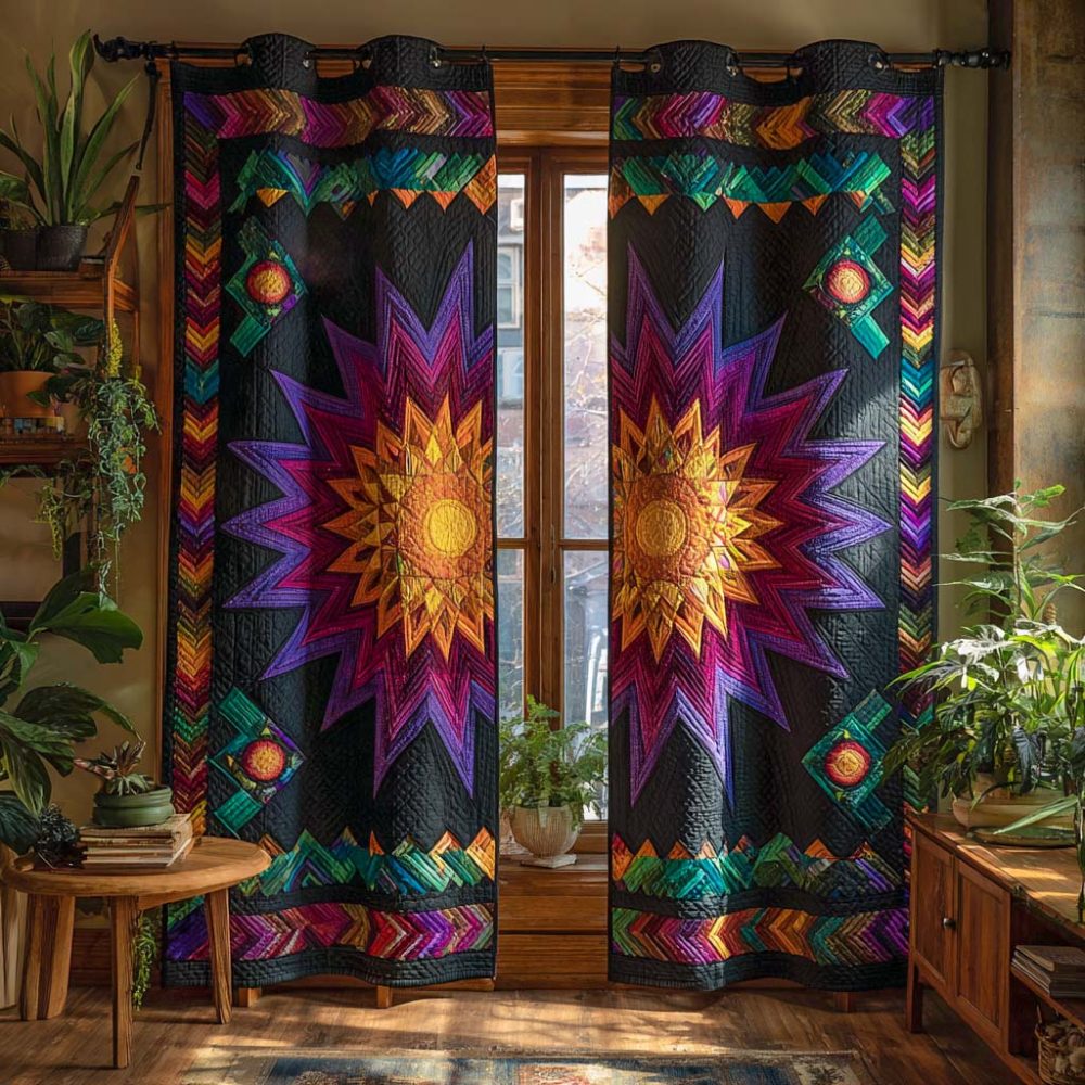 Navajo Sunrise Starburst Quilted Curtains