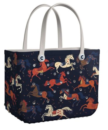 Bucket Tote Bag, Limited Edition Bogg Bag, Beach Bag Starlight Stallions