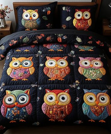 Nightwatcher 3-Piece Quilted Bedding Set