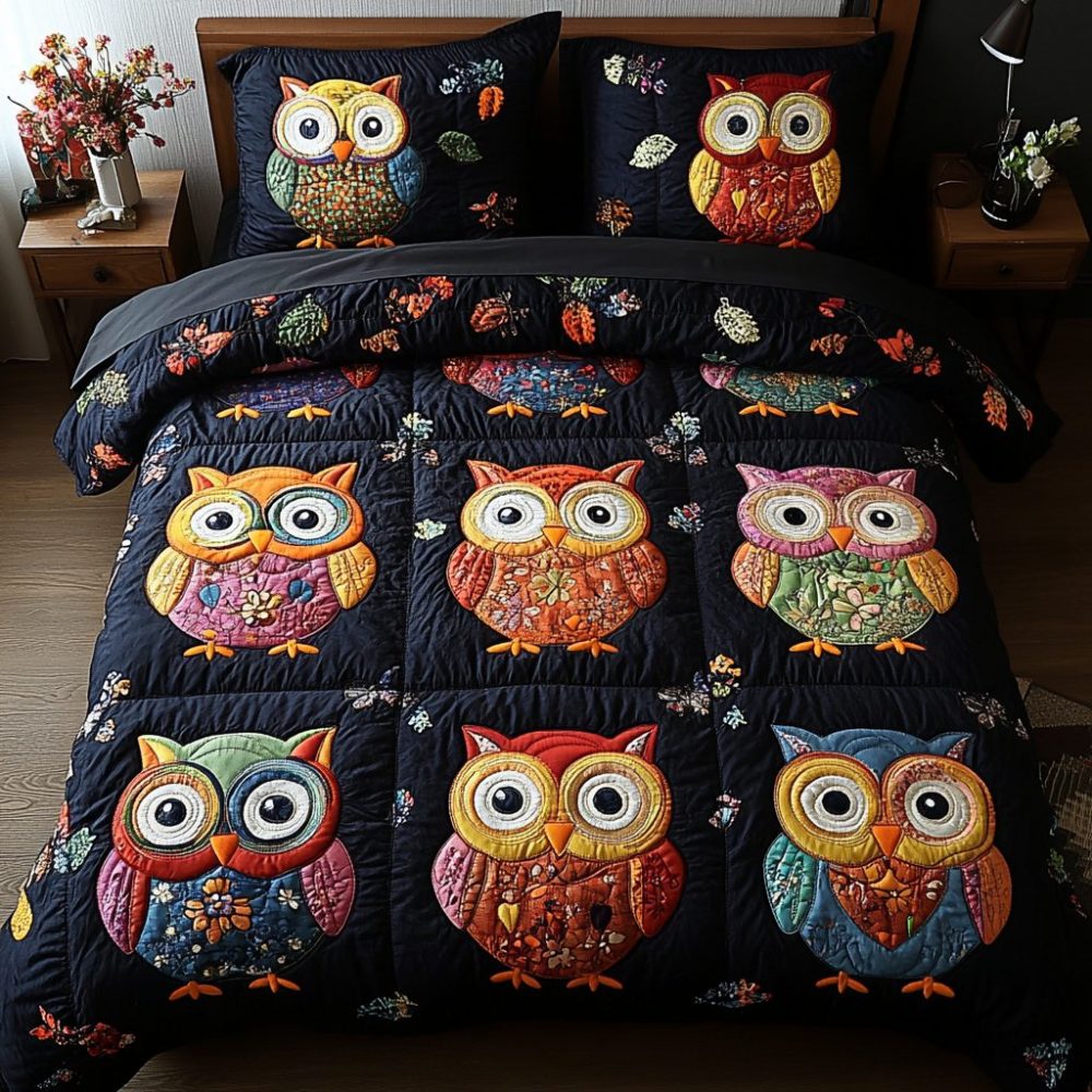 Nightwatcher 3-Piece Quilted Bedding Set