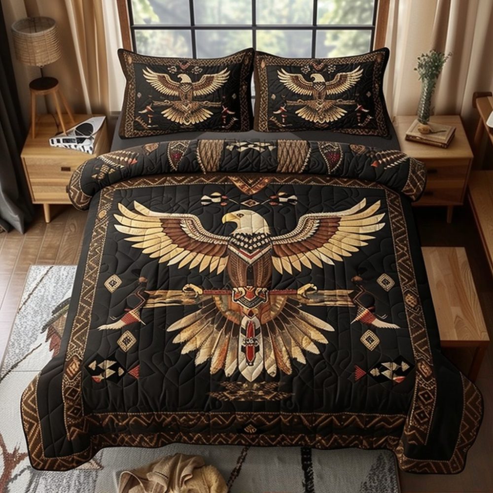Noble Eagle 3-Piece Quilted Bedding Set