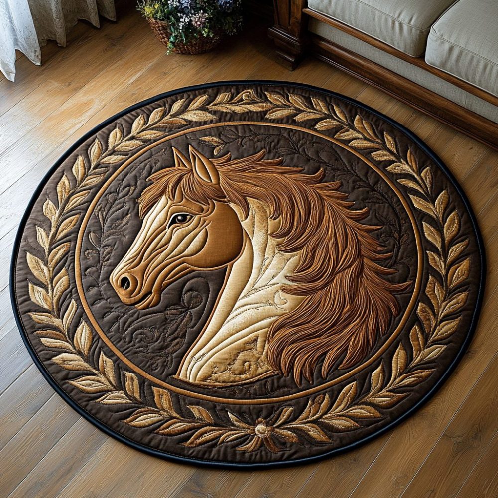 Noble Horse Quilted Round Mat
