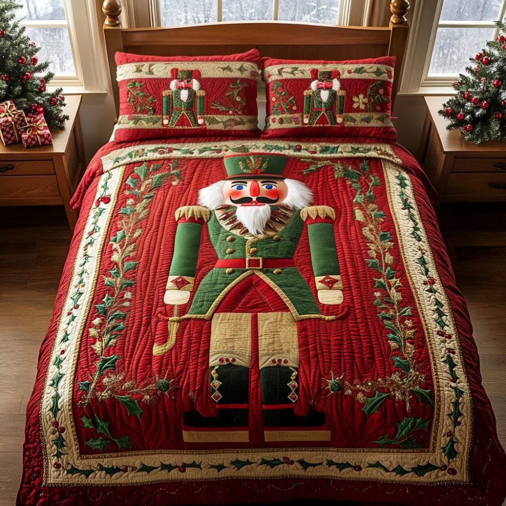 Noble Nutcracker Knight 3-Piece Quilted Bedding Set