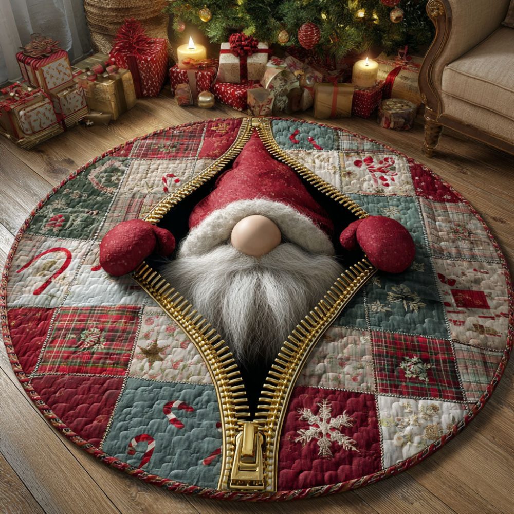 Nordic Gnome Quilted Round Mat