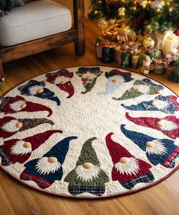 Nordic Whispers Quilted Round Mat