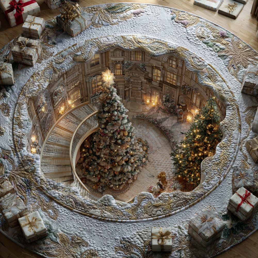 North Pole Depths Quilted Round Mat