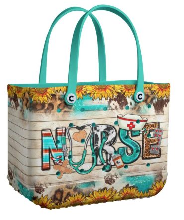 Colorful Nurse Tote Bag With Sunflower Design - Perfect Gift For Healthcare Heroes