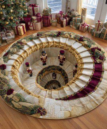 Nutcracker Descent Quilted Round Mat