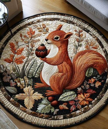 Nutty Fall Days Quilted Round Mat