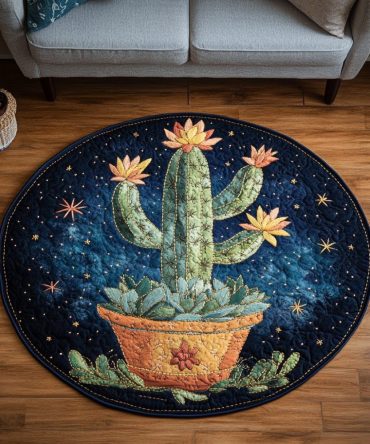 Oasis Green Quilted Round Mat