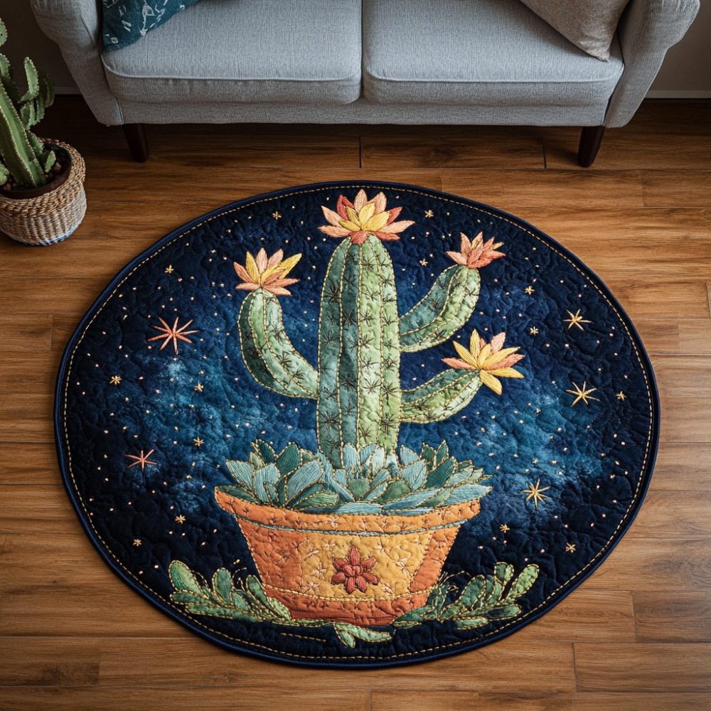 Oasis Green Quilted Round Mat