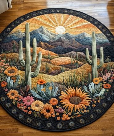 Oasis In Bloom Quilted Round Mat