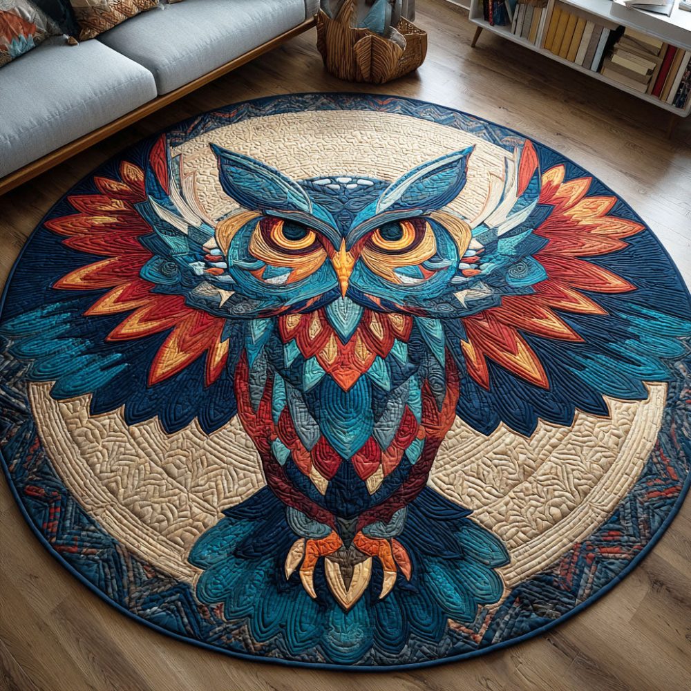 Obsidian Gaze Quilted Round Mat