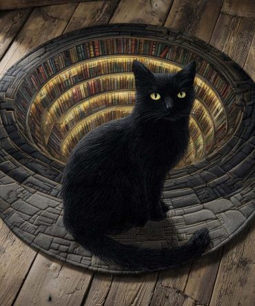 Obsidian Whisper Quilted Round Mat