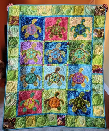 Ocean Turtle Dream Quilted Blanket